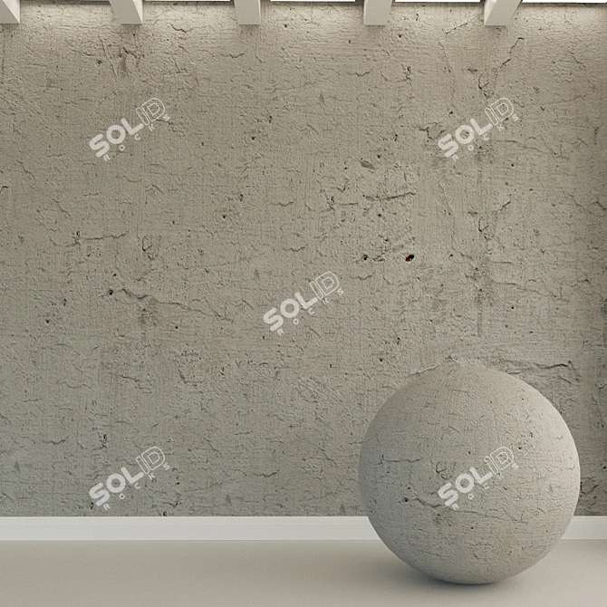 Vintage Concrete Wall Texture 3D model image 1
