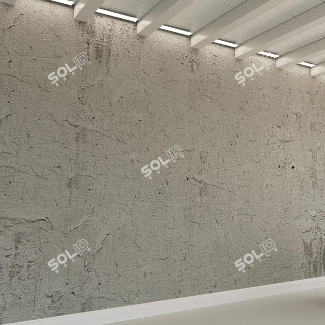 Vintage Concrete Wall Texture 3D model image 2