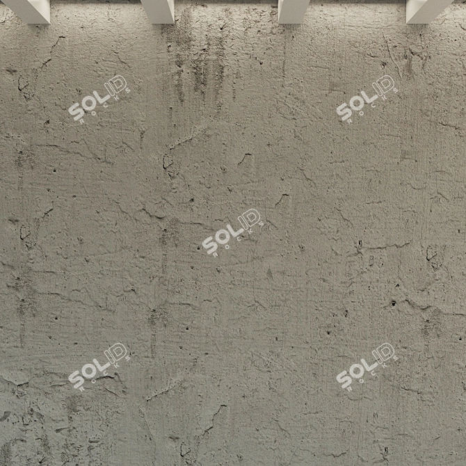 Vintage Concrete Wall Texture 3D model image 3