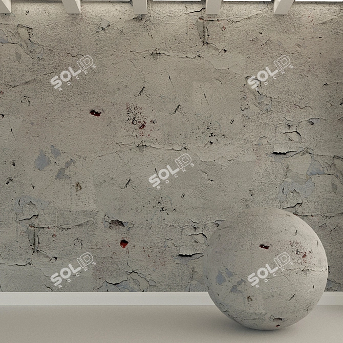 Vintage Concrete Wall Texture 3D model image 1