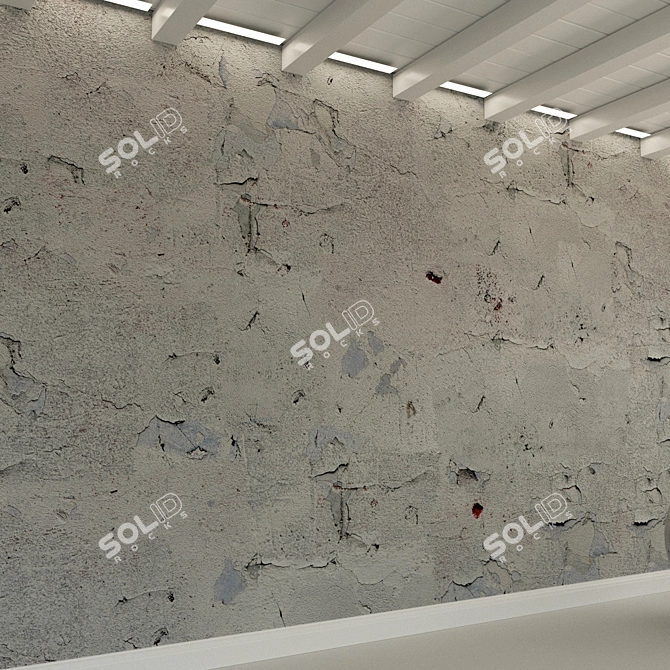 Vintage Concrete Wall Texture 3D model image 2