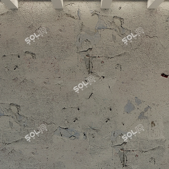 Vintage Concrete Wall Texture 3D model image 3