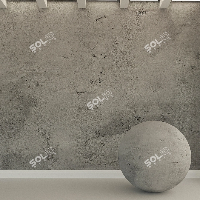 Title: Vintage Concrete Wall Texture 3D model image 1