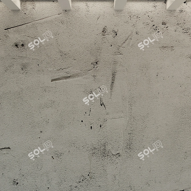 Vintage Concrete Wall 3D model image 2