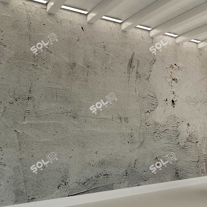 Vintage Concrete Wall Texture 3D model image 3