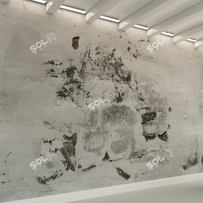 Vintage Concrete Wall Texture 3D model image 3