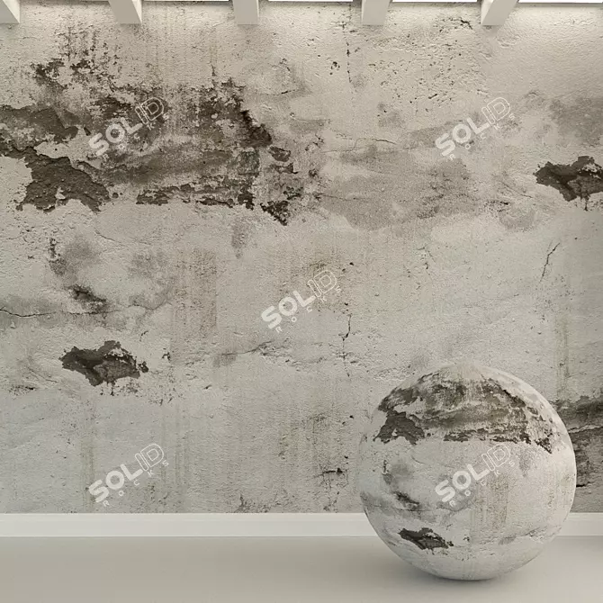 Vintage Concrete Wall Texture 3D model image 1