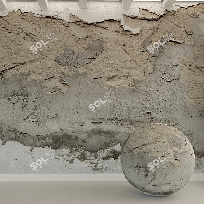 Title: Vintage Concrete Wall Texture 3D model image 1