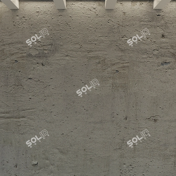 Title: Vintage Concrete Wall: Rough, Textured, Grey 3D model image 2