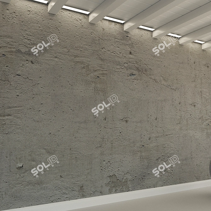 Title: Vintage Concrete Wall: Rough, Textured, Grey 3D model image 3