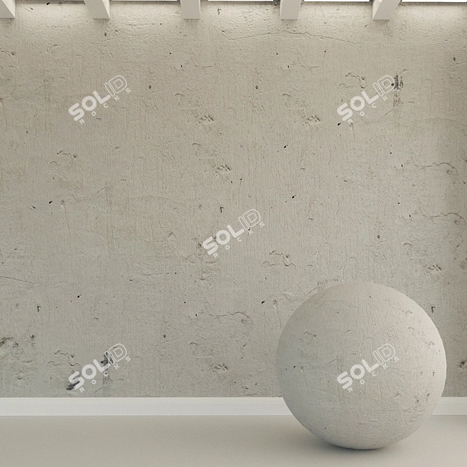 Vintage Concrete Wall Texture 3D model image 1