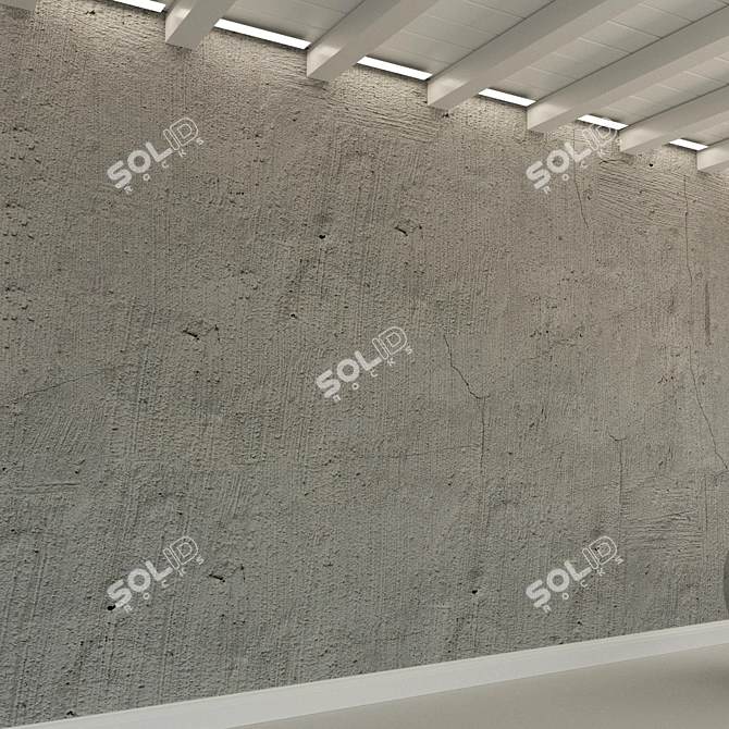 Vintage Concrete Wall Texture 3D model image 3