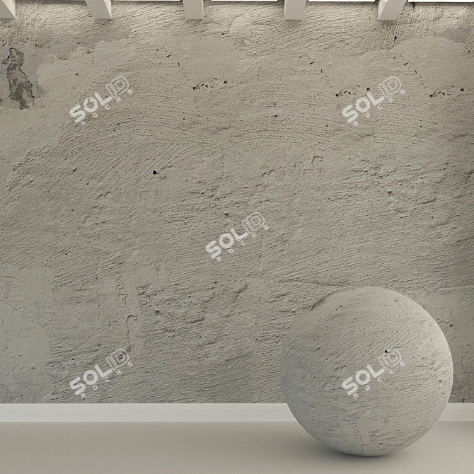 Title: Vintage Concrete Wall Texture 3D model image 1