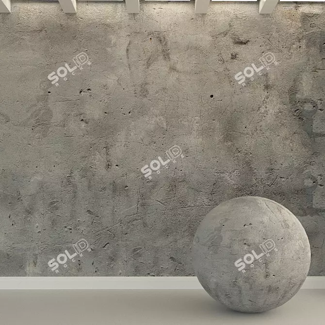 Title: Vintage Concrete Wall 3D model image 1