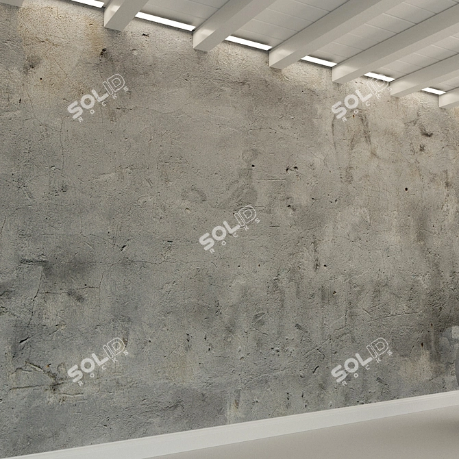 Title: Vintage Concrete Wall 3D model image 3