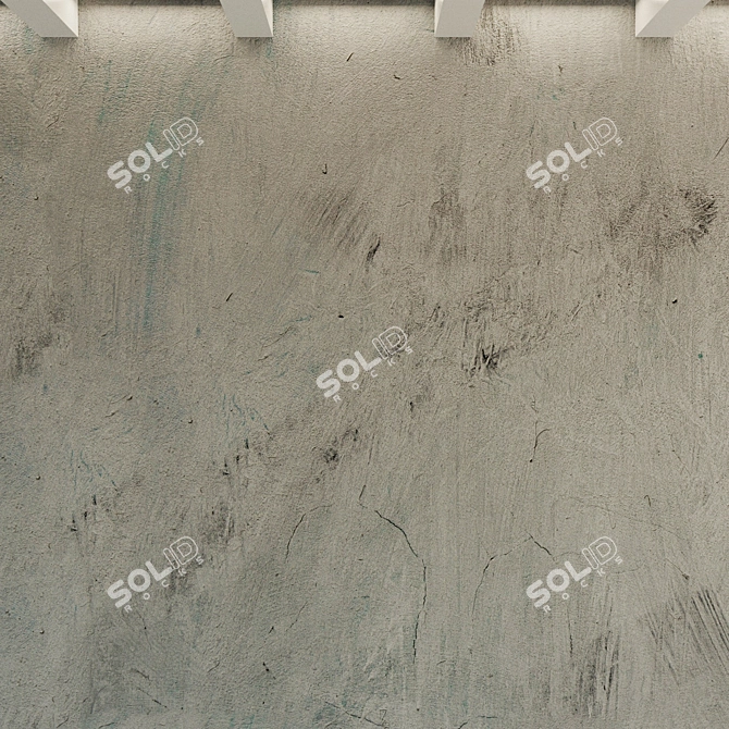 Vintage Concrete Wall 3D model image 2