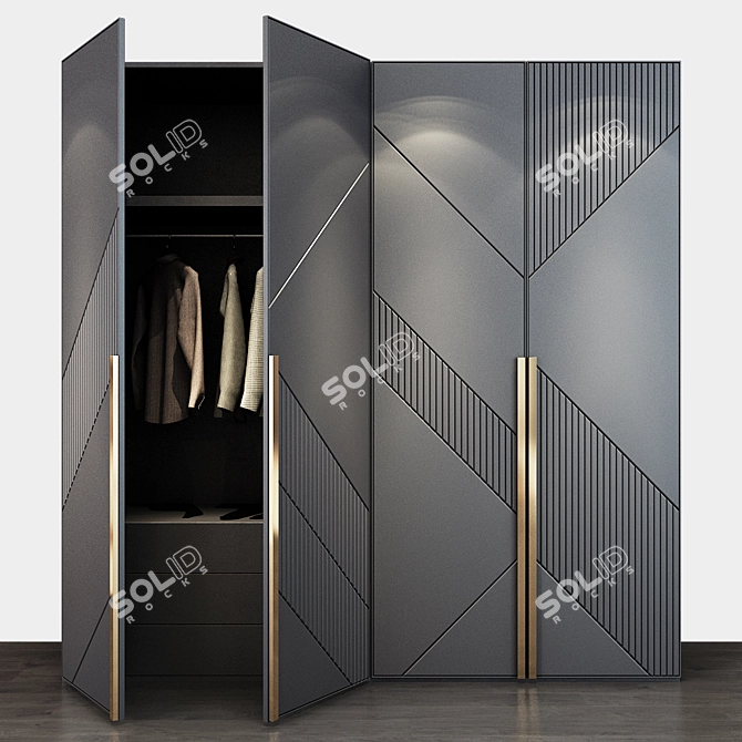 Modern Wooden Cabinet Furniture 3D model image 1