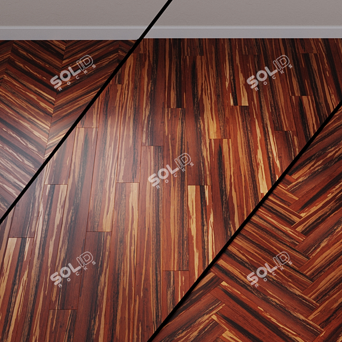 Jungle Bamboo PARQUET Chevron 3D model image 1