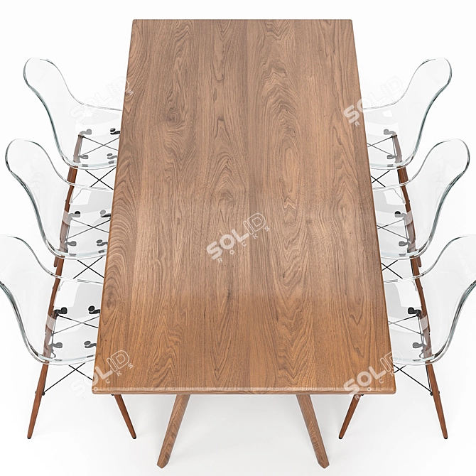 Elegant Dining Table Set 3D model image 2