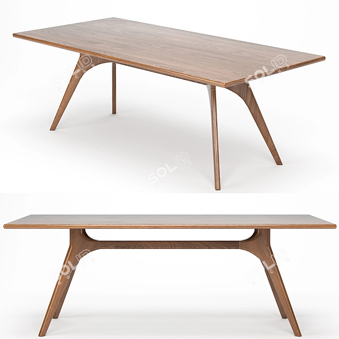 Elegant Dining Table Set 3D model image 4