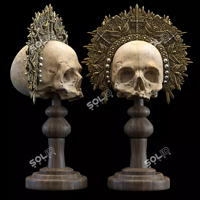 Regal Skull Deco Object 3D model image 1