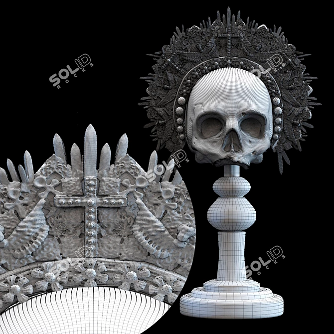 Regal Skull Deco Object 3D model image 2