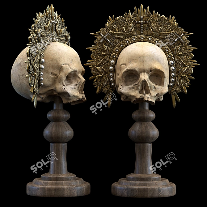 Regal Skull Deco Object 3D model image 3