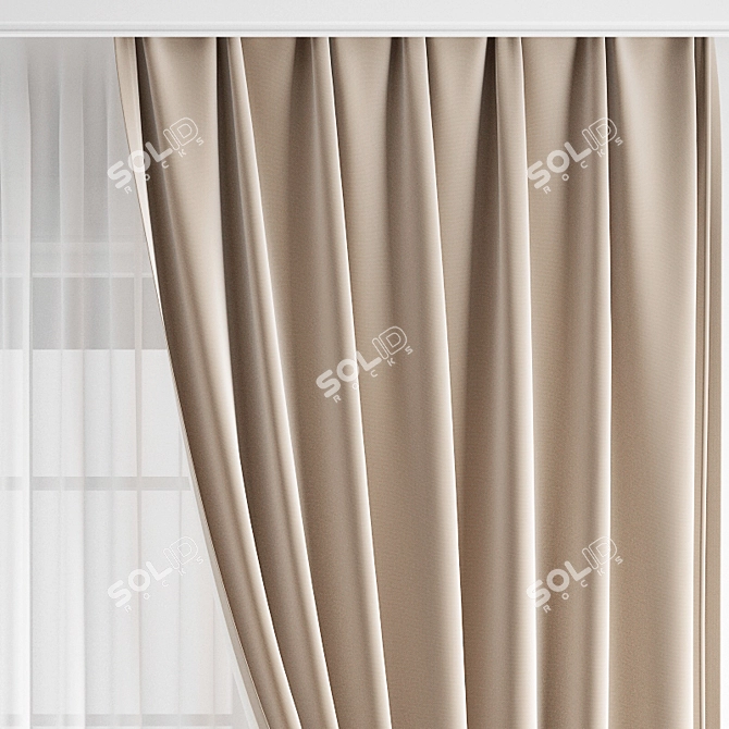 Elegant Polygonal Curtain Set 3D model image 3