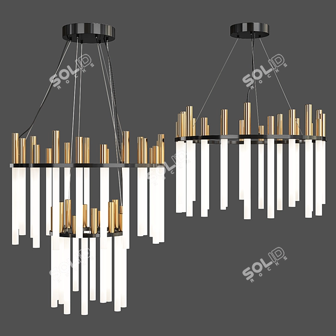 Elegant Echo Chandelier 3D model image 1