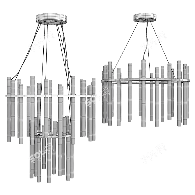 Elegant Echo Chandelier 3D model image 2