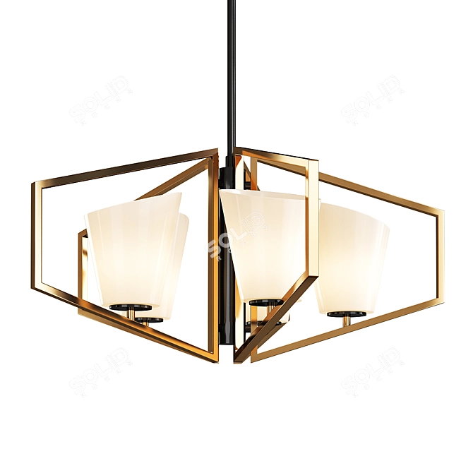 Sleek Oblique Chandelier 3D model image 1