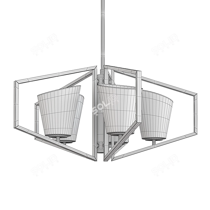 Sleek Oblique Chandelier 3D model image 2