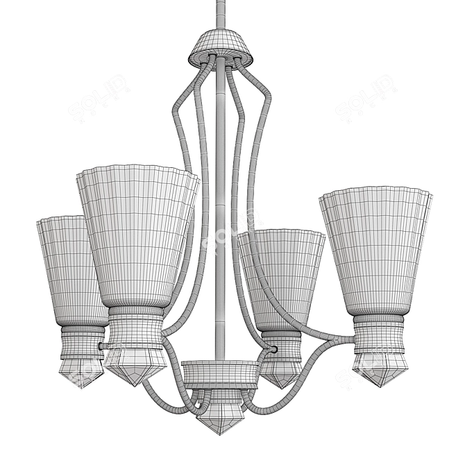 Elegant Kayva Chandelier 3D model image 2