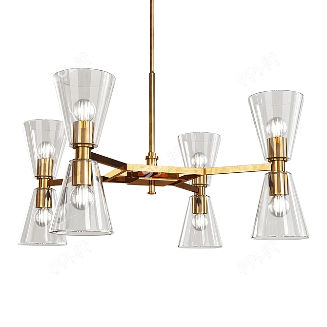 Elegant LYRA Chandelier - Exquisite Lighting Solution 3D model image 1