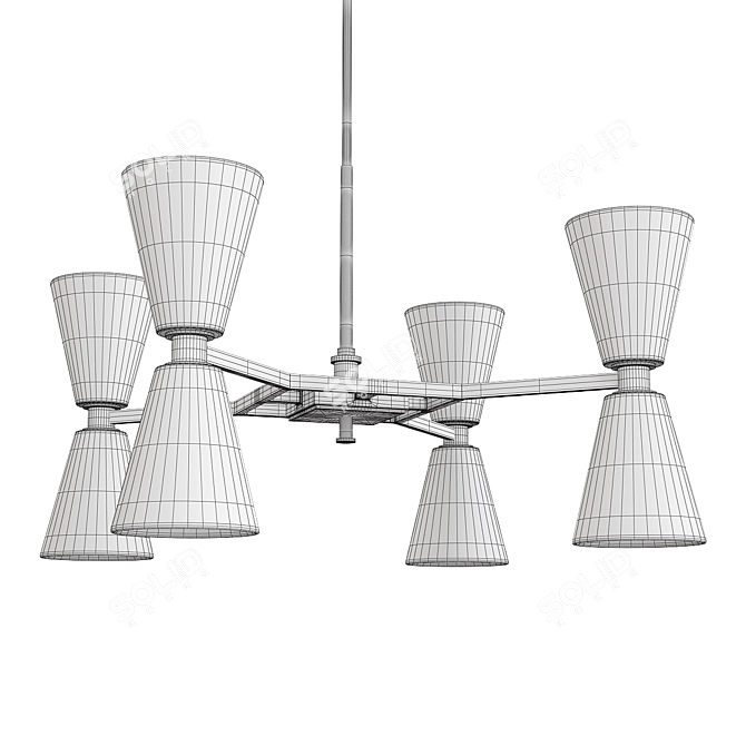 Elegant LYRA Chandelier - Exquisite Lighting Solution 3D model image 2