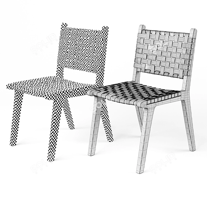 Dede Dining Chair: Sleek and Stylish Seating 3D model image 3