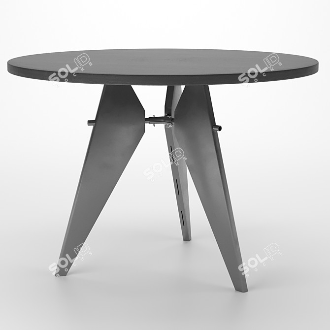 Gueridon Black 100: Modern and Elegant Table 3D model image 1