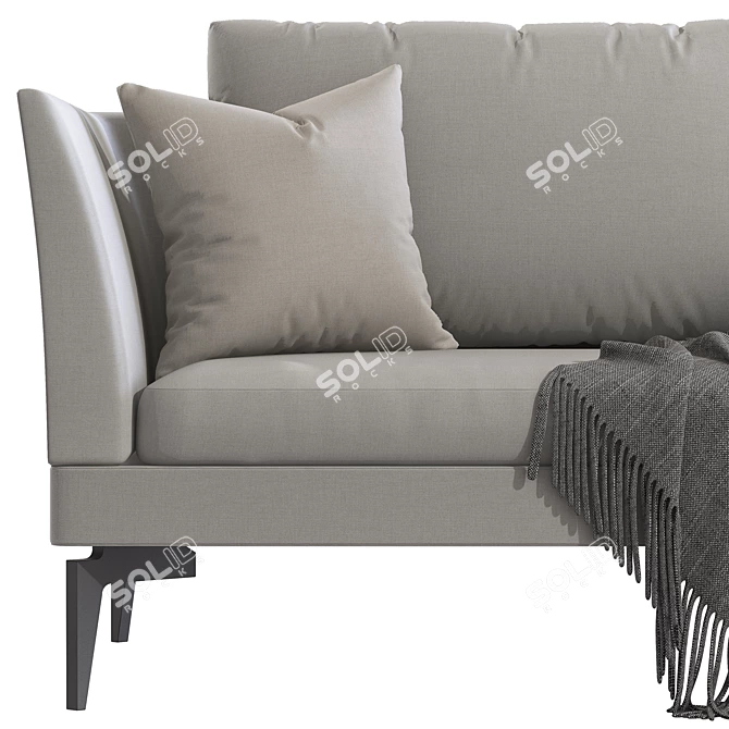 Feel-Good 3-Seater Fabric Sofa 3D model image 4