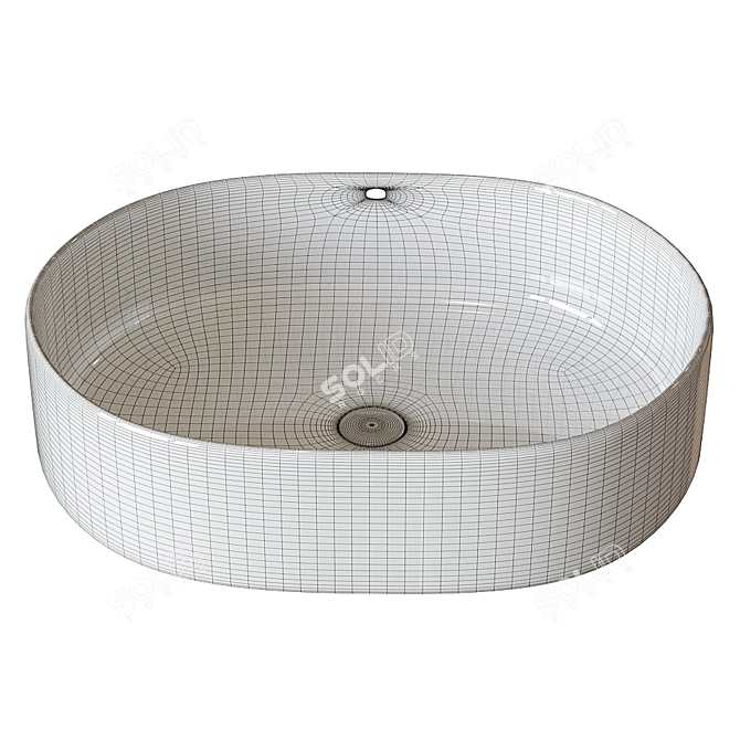 Roca Inspira Round: Stylish Surface Mounted Washbasin 3D model image 2