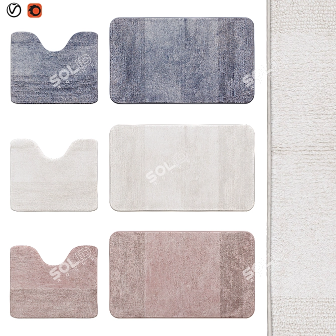 SoftStep Bath Rugs | Modern Design 3D model image 1