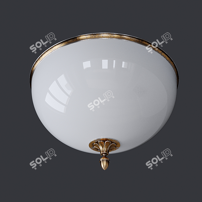 Elegant Ravenscourt Flush Ceiling Light 3D model image 1