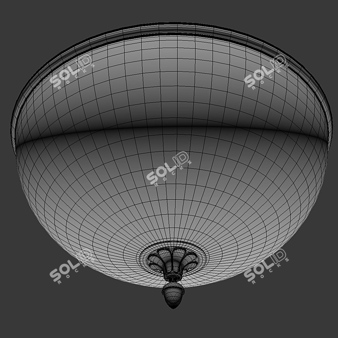 Elegant Ravenscourt Flush Ceiling Light 3D model image 2