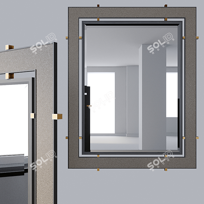 Simpsons Brompton Leather Mirror 3D model image 1