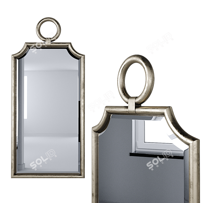 Elegant Gold Piedmont Mirror 3D model image 1