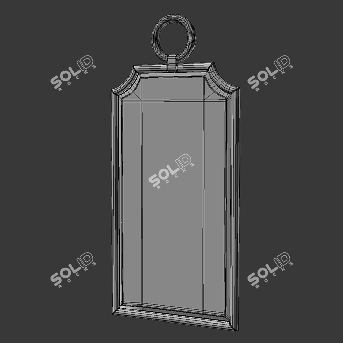 Elegant Gold Piedmont Mirror 3D model image 2