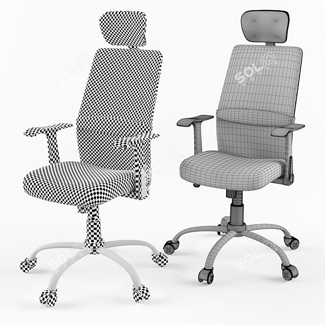 ErgoMesh Office Chair - Efficient and Comfortable 3D model image 4