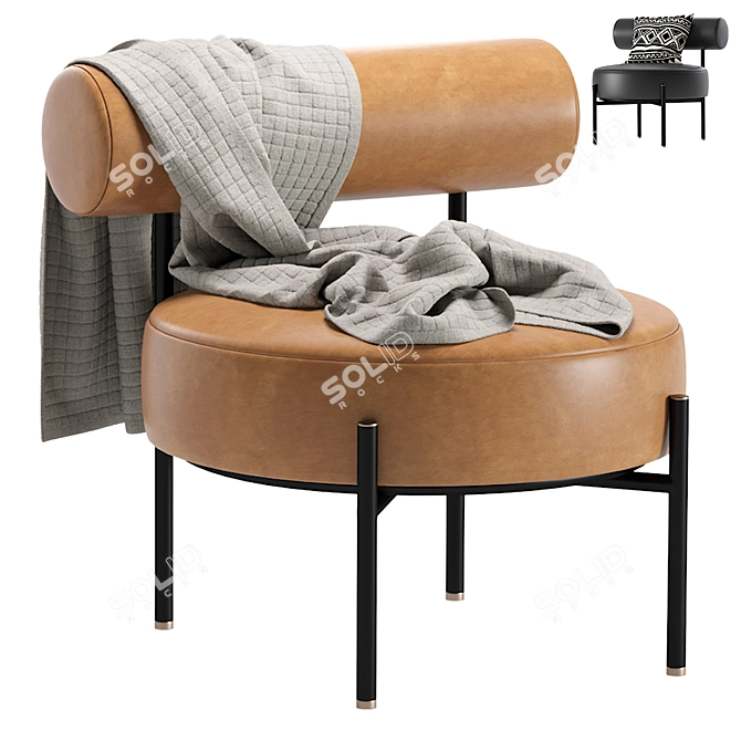 Luxury Leather Rest Lounge Chair 3D model image 1