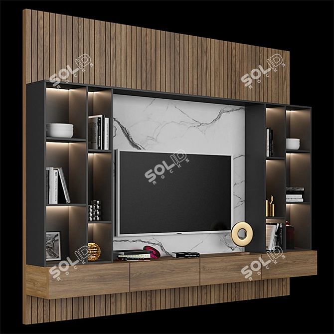 Modern TV Stand Design 3D model image 2