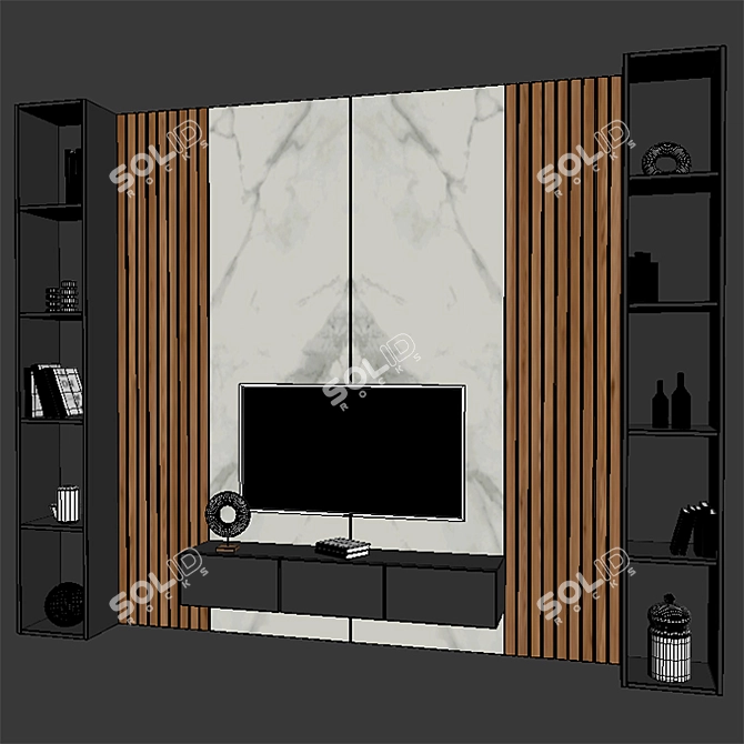 Modern TV Stand: Ready for Visualizations 3D model image 3