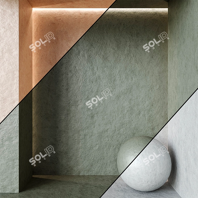 Seamless Plaster Textures: High Resolution & PANTONE Shades 3D model image 1